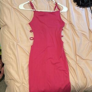 Elegant Pink open sided Dress